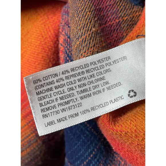 Mossimo Vintage Plaid Shirt Orange Blue Boyfriend Fit Womens XL Flannel - Picture 4 of 4